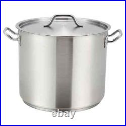 Winco Stainless Steel 32-Qt Master Cook Stock Pot With Cover, 5 mm aluminum core