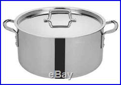 Winco TGSP-20, 20-Quart Tri-Ply Stainless Steel Stock Pot withLid, NSF