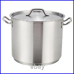 Winware Stainless 20-Quart Steel Stock Pot with Cover, Silver