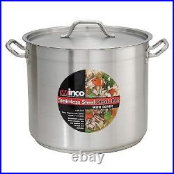 Winware Stainless 20-Quart Steel Stock Pot with Cover, Silver