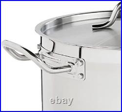 Winware Stainless 20-Quart Steel Stock Pot with Cover, Silver