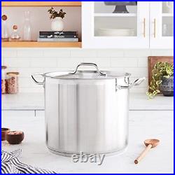 Winware Stainless 20-Quart Steel Stock Pot with Cover, Silver