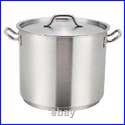 Winware Stainless Steel 32 Quart Stock Pot with Cover, Silver