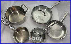 Wolfgang Puck Cafe Collection Stainless Steel Cookware 7 Piece Lot