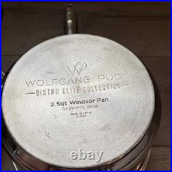 Wolfgang Puck's Bistro Collection 11 pc Set Stainless Steel Pots Pans Lids