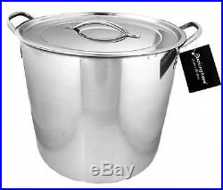 XL Stainless Steel Stock Pot Quality Cookware Kitchen Family Big Cooking 15L