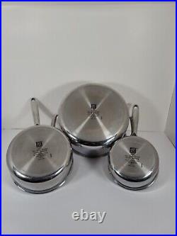 Zwilling J. A. Henckels Cookware 3 Peice Set 1qt 2 qt and 6qt Sauce Pots